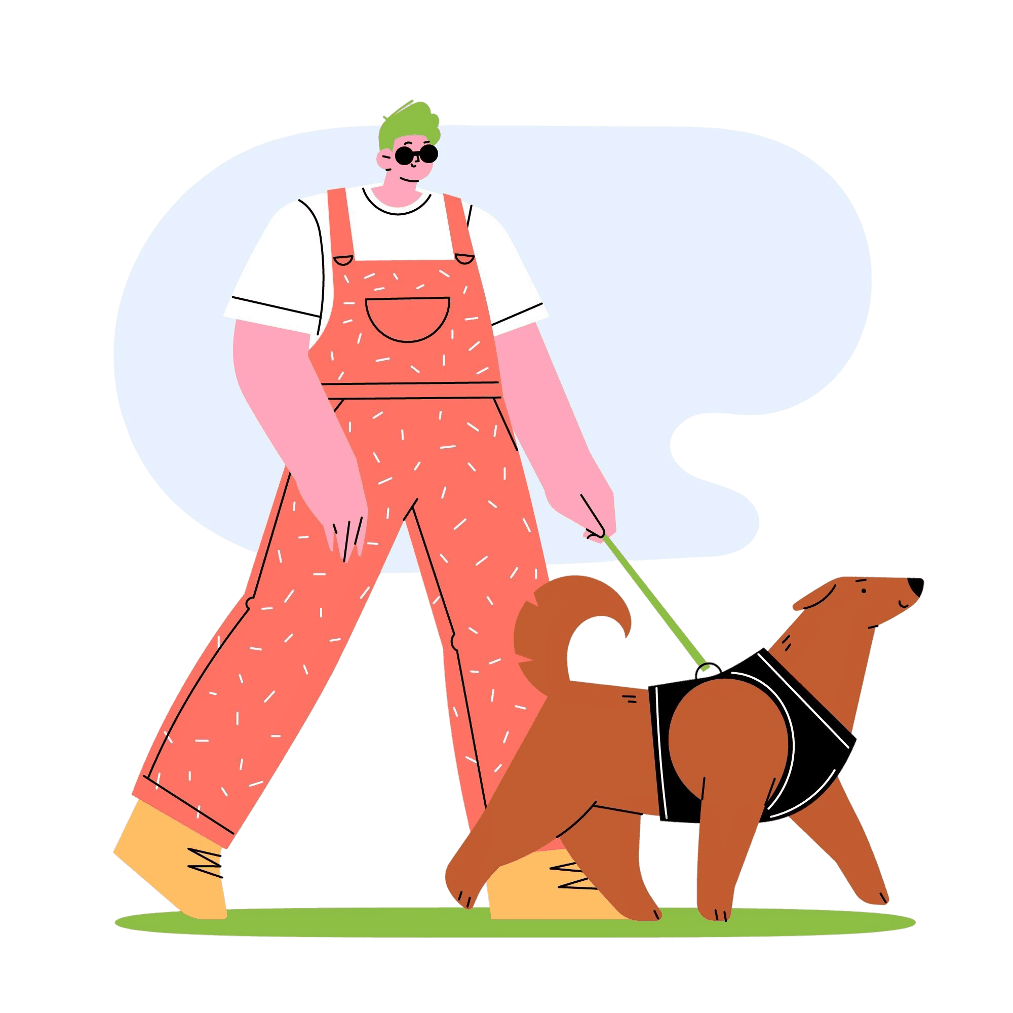 Happy dog on a walk